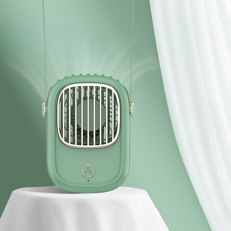 

Мини-вентилятор на шею Мини-электрический вентилятор USB-вентилятор Вентилятор Шнурок на шею Большая емкость Портативный Мини-вентилятор зелёный