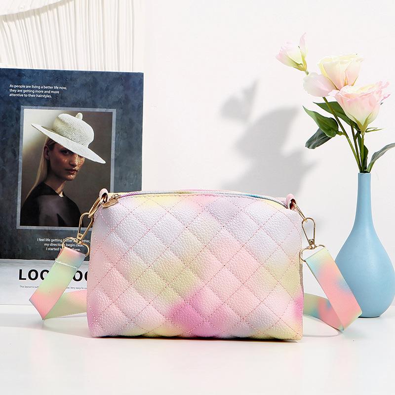 

Trendy fashion rainbow shoulder messenger women s bag versatile casual mobile phone cosmetic bag