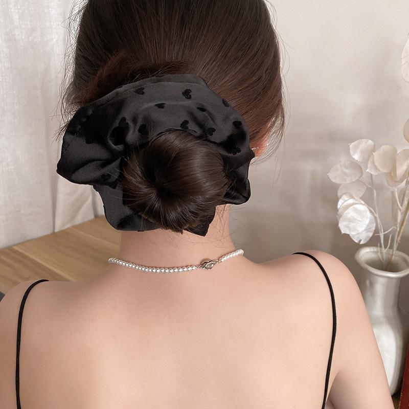 French Elegant Love Polka Dot Large Intestine Hair Band Women's Simple Ball Head Hair Tie Headband New Head