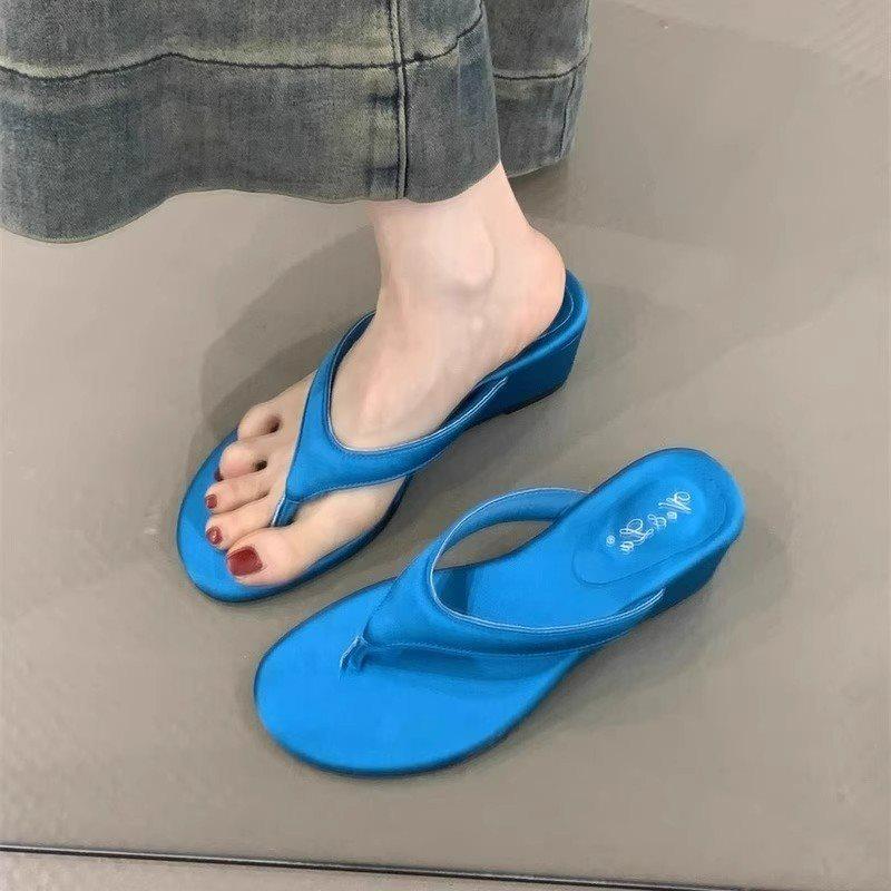 Temperamentvolle Sandalen mit hohen Absätzen, Zehensteg-Sandalen mit Leopardenmuster, mit 2025 Rockschuhe Damenschuhe Keilabsatz Sommersandalen