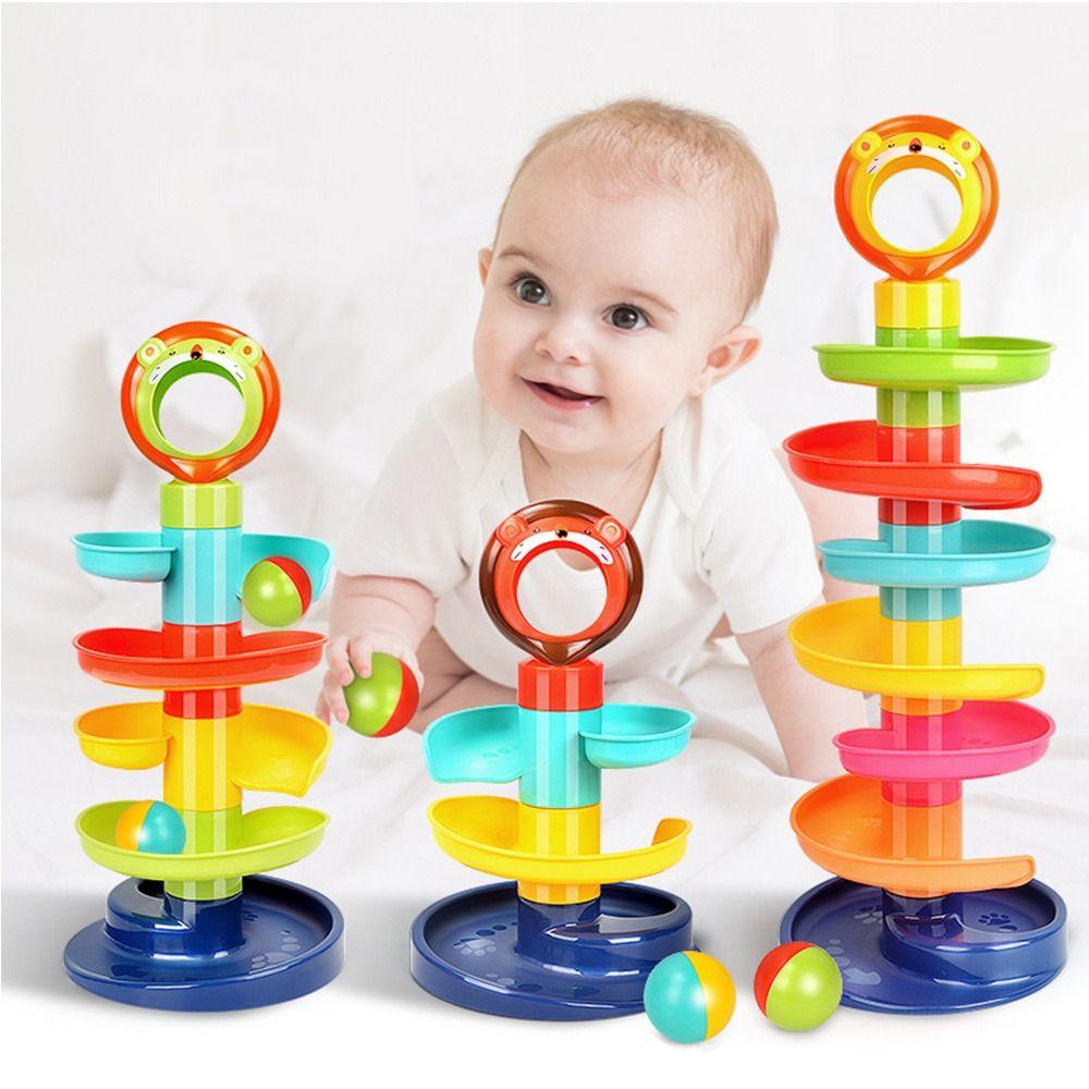 

Ball Rolling Ball Pile Tower Lion Rotating Track Toy Sliding Ball Tower Toy Parent-Child Toy
