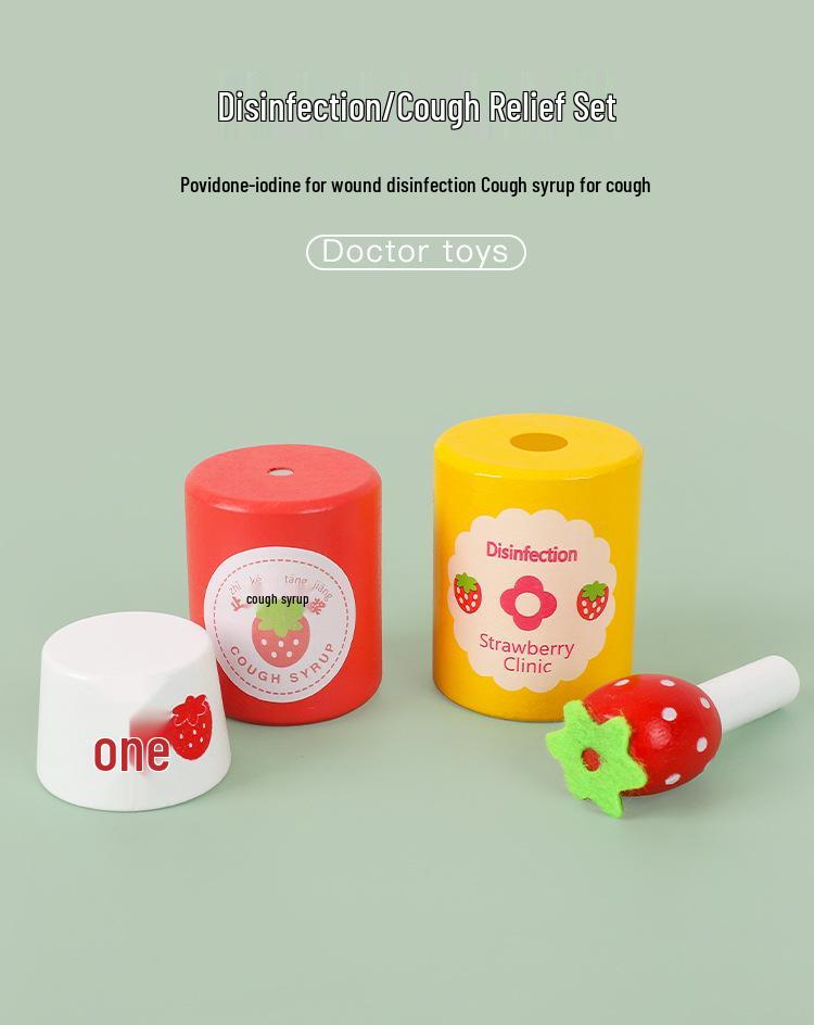 Kids' Wooden Doctor & Nurse Role Play Toy Set with Stethoscope
