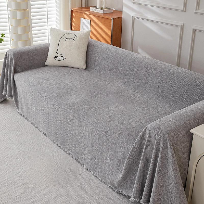 Зеленый чехол для дивана 2-3 подушки Чехлы для дивана секционные для собак кошек домашних животных моющиеся шенилловые защитные одеяла для мебели в гостиной 1Pc 180X130cm светло-серый 9819₽