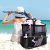 Women's Summer Mesh One-Shoulder Beach Tote Bag - Large Capacity and Breathable Toiletry Organizer.
