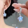 Silver Needle with Diamonds, Resin Star C-shaped Stud Earrings, Japanese and Korean Ins Sweet and Delicate Earrings, Niche High-end Earrings.
