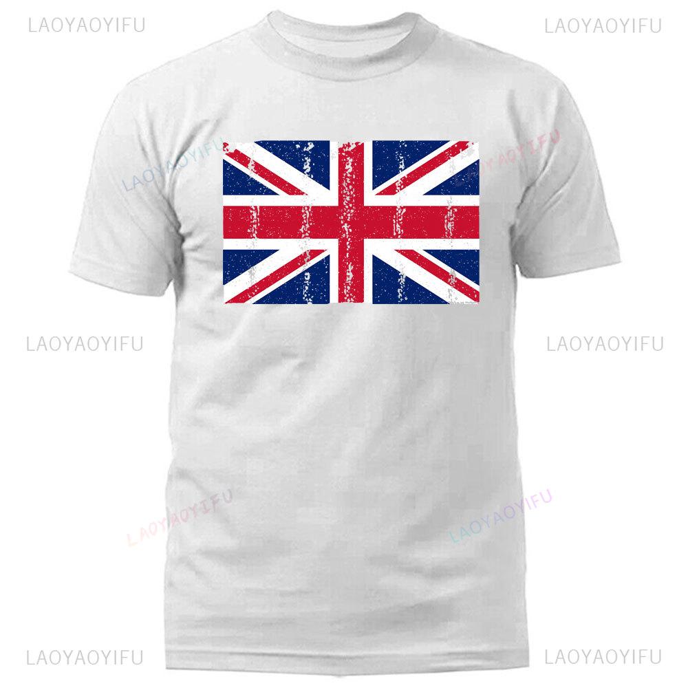 Vintage Union Flag Mens Tshirt Tshirt United Kingdom England Great British Tshirts Summer Comfort High Quality Short Sleeves