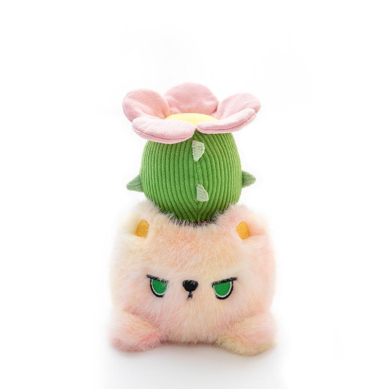 Creative Love Cat Cactus Plush Potted Plant for Girls Office Sun Flower Table Company Event Gift
