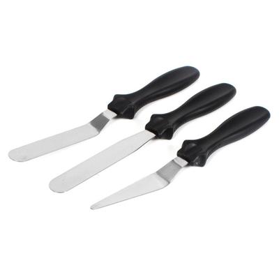3pcs Stainless Steel Baking Spatulas Set Reusable Food Grade Stainless Steel Plastic Cake Cream Spatula Frosting Spatula
