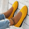 Women's Casual Round Toe Slip-On Knit Flats: New Color, Breathable, Hollow Design