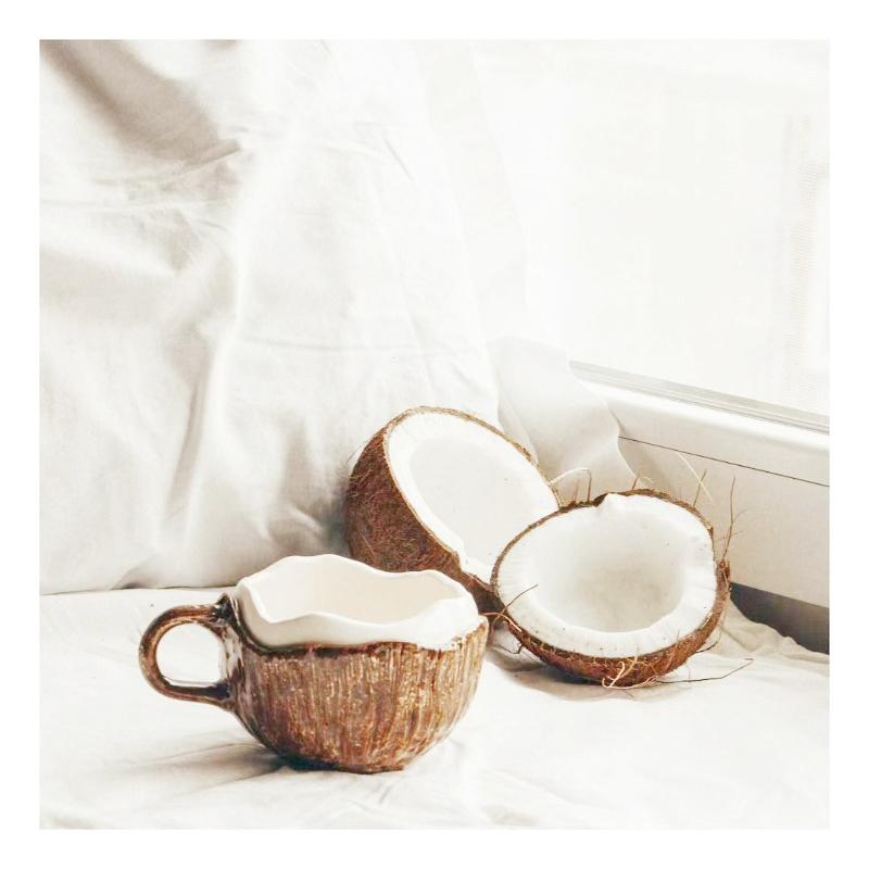 Personal Coconut Coffee Cups Ceramics Irregular Oatmeal Breakfast Water Cup Mug Mugs Ceramic Coffeeware Kitchen Dining Bar Home