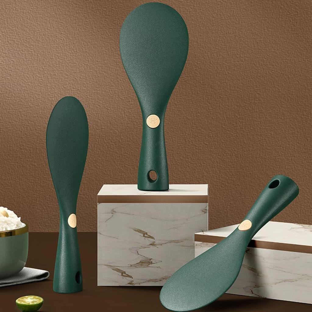 Durable Non Stick Rice Spoon,Silicone Rice Scooper,Stainless Steel Core,Stand-up Rice Paddle,Kitchen Flatware Spatula