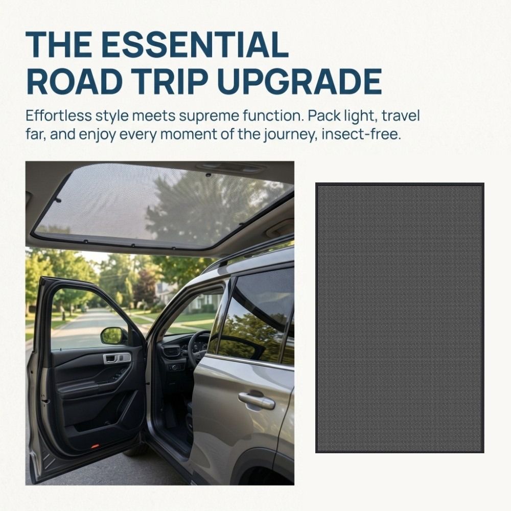 Anti-UV Car Sunshade Mesh Screen Proof Car Sunroof Cover Car Sun Shade Board  Car Camping