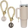 White/Black Water Cup Handle Chain Personalized Identification Letter Charm  Backpack