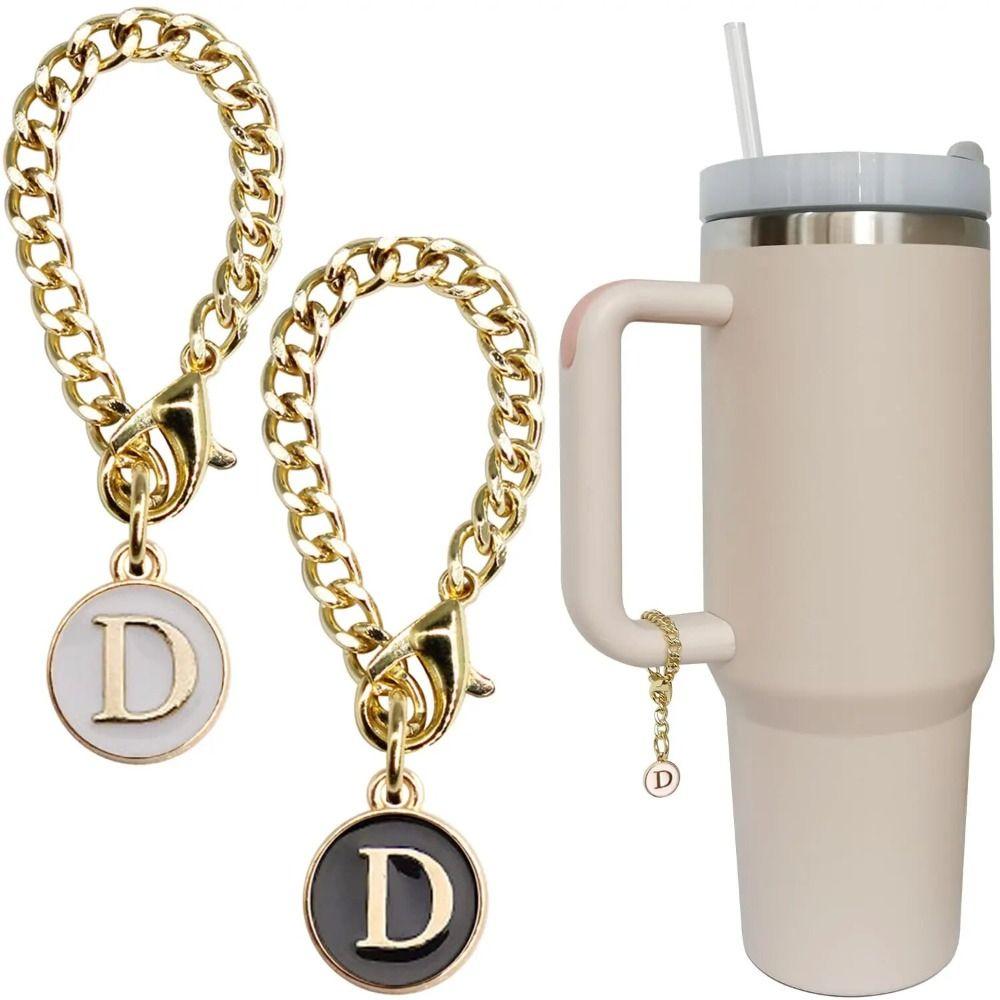 White/Black Water Cup Handle Chain Personalized Identification Letter Charm Backpack