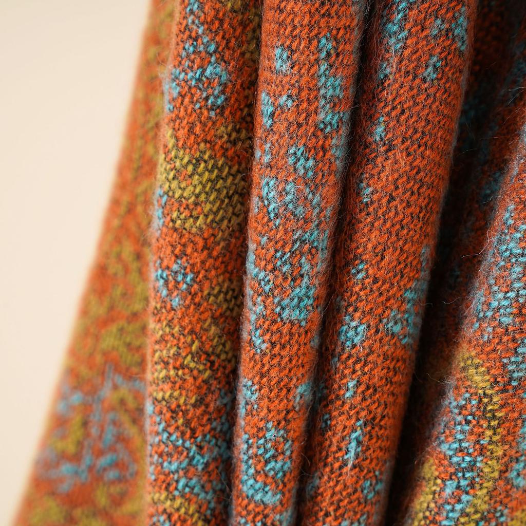 Autumn And Winter New Cashmere Cape Cashew Flower Fashionable Warm Split Shawl