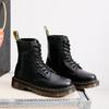 Herren Hohe Flache Leder Ganzjahres Unifarbene Retro Mode Leichte Abriebfeste und Rutschfeste Schnürstiefel