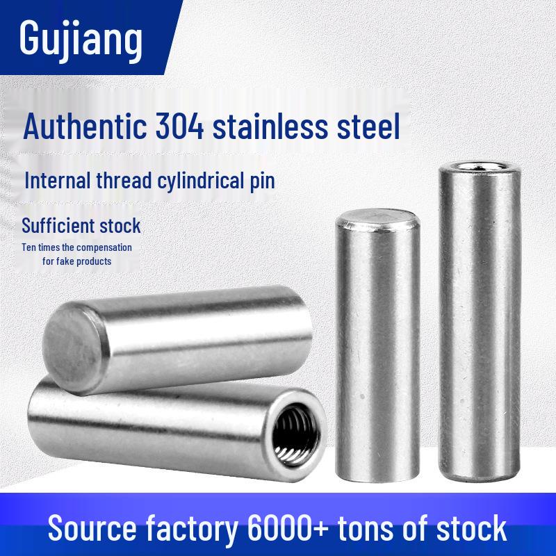 304 Stainless Steel Threaded Cylindrical Pin with Chamfered Ends - Locating and Support Guide Pin