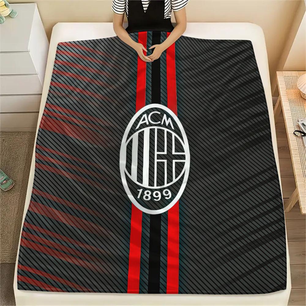 Associazione Calcio Milan Flannel Blanket, High quality Comfortable for All Seasons, Home Decor, Warmth and Comfort