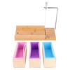 1200ml DIY Silicone Soap Making Mold Wooden Box Set Manual Soap Cutter with Scale Kitchen Tool