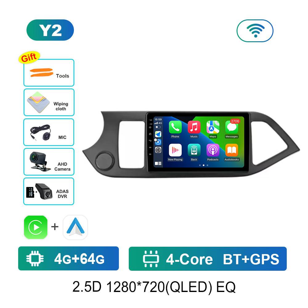 Car Video Multimedia player DSP Stereo for KIA PICANTO Morning 2011 - 2017 Android System GPS Navi WiFi IPS Screen 4G Bluetooth