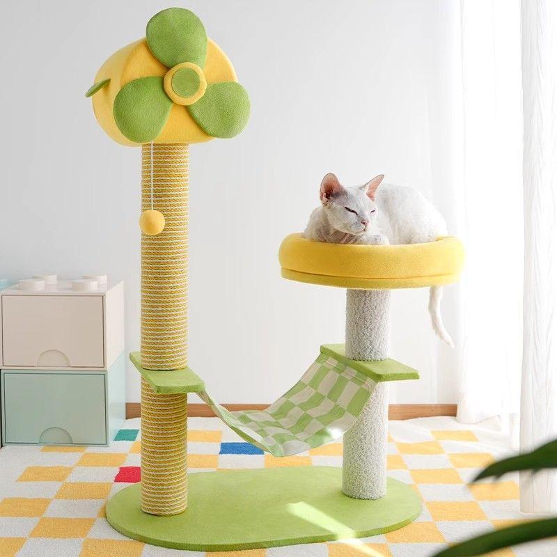 Cat Climbing Frame, Cat Scratching Board Cat Nest, Integrated Pet Ice Pad