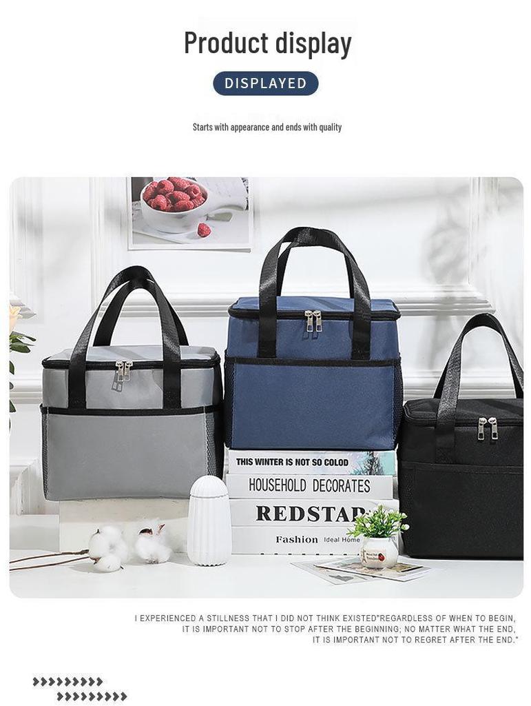 Portable XL Insulated Oxford Cloth Lunch Bag for Picnic and More