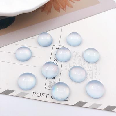 50PCS 6mm/10mm Alta Calidad Popular Accesorios de Joyería DIY Material Hecho a Mano Colorido Semicírculo Resina Ojo de Gato Cuentas Sueltas Joyería Delicada