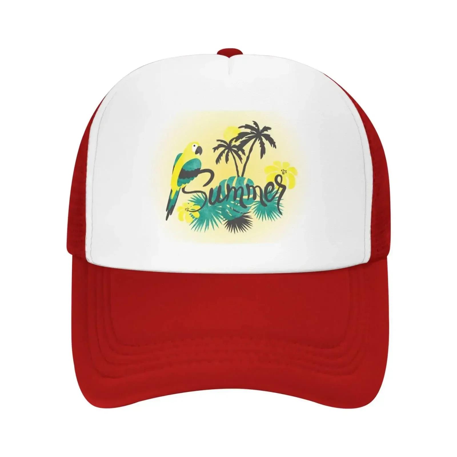 

Mesh Dad Hat Adjustable Washed Summer Parrot Palm Trees Baseball Dad Cap Funny Distressed Ball Trucker Cap for Women Unisex Unisex One Size