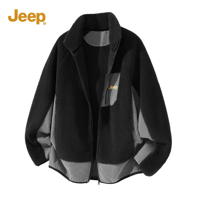 

Jeep Men s Versatile Double-Sided Fleece Stand-Up Collar Jacket L