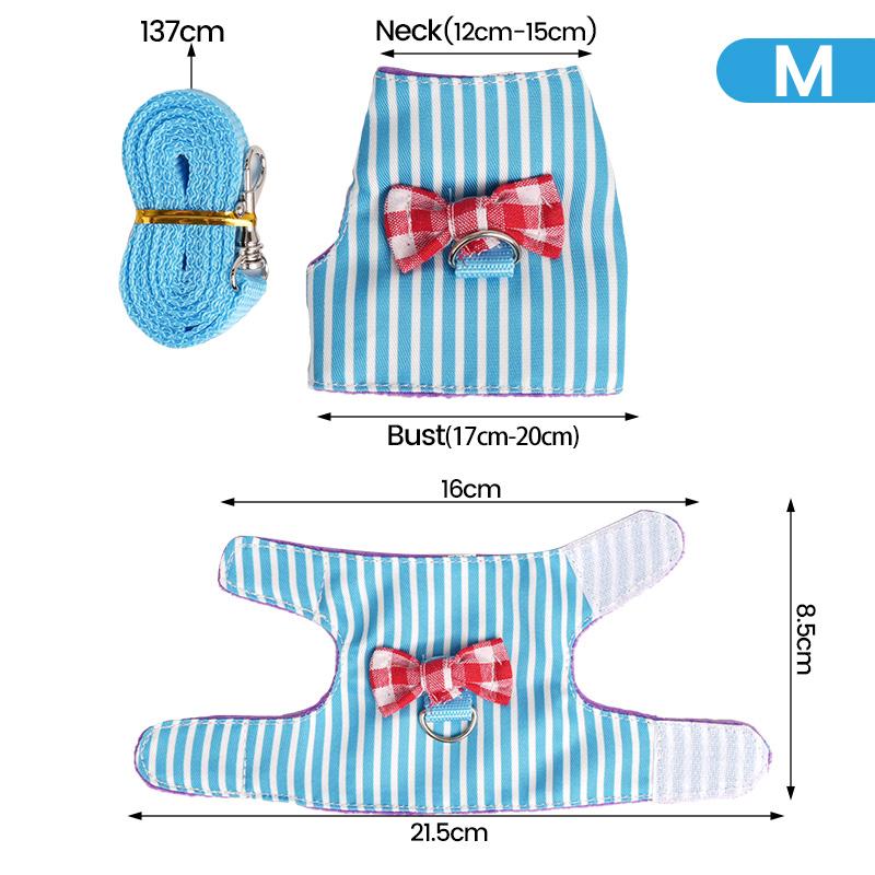 Hamster Small Pet Harness Rabbit Bowtie Striped Star Harness Vest Traction Rope Ferret Guinea Pig Hamster Chest Strap
