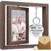 50th Wedding Anniversary for Parents, 4x6 Rotating Double Sided Picture Frame, Birthday Gifts for Him & Her, Romantic Marriage Gifts for Couple Wife
