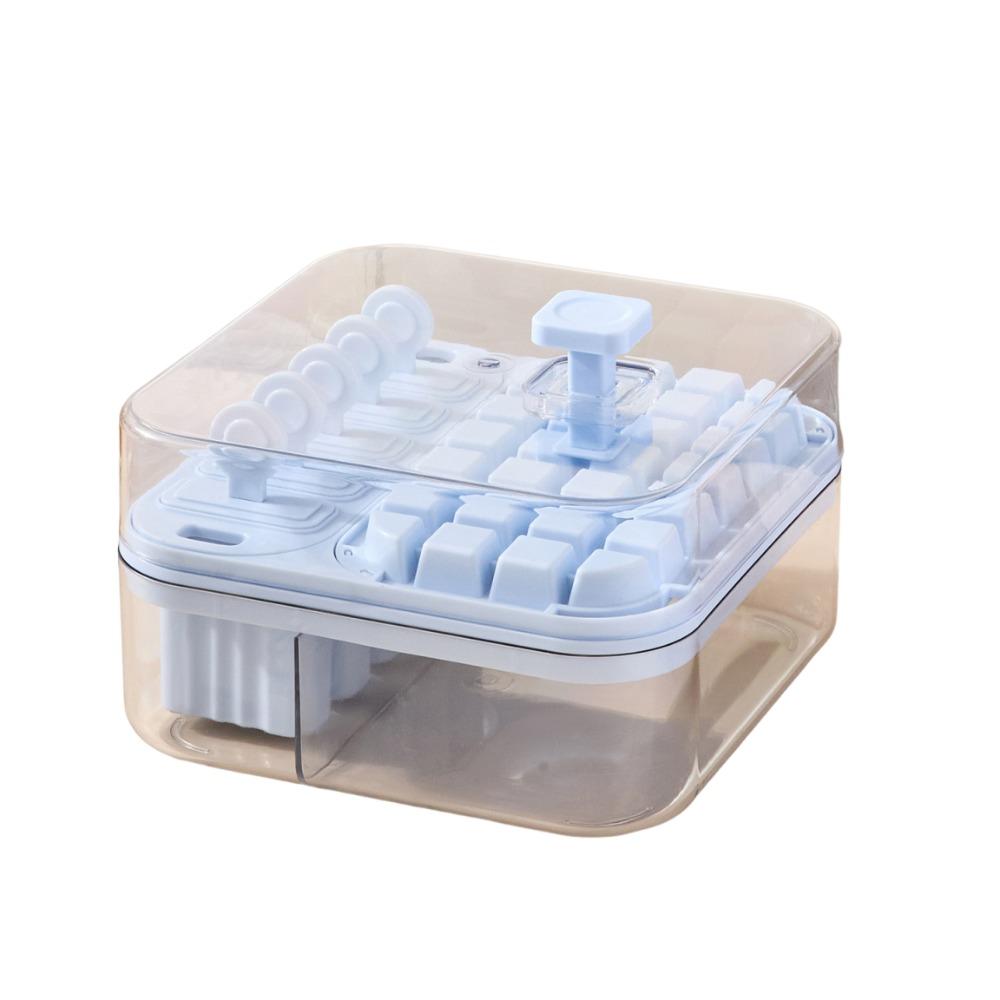 Press-Type Ice Cube Mold 2-in-1 Ice Cube Tray Portable Ice Maker  Summer синий
