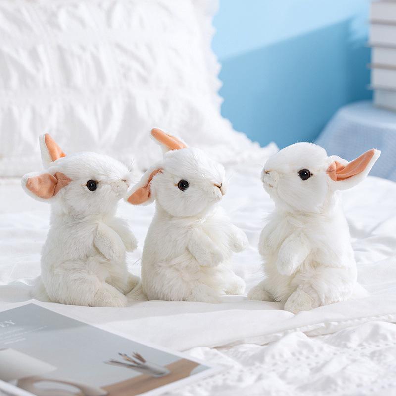 White Easter Bunny Plush Toy - Cute Stationery Simulation Doll Ornament