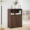 Sideboard with LED Lighting Brown Oak Effect 72 x 34 x 100 cm Wood Based Material