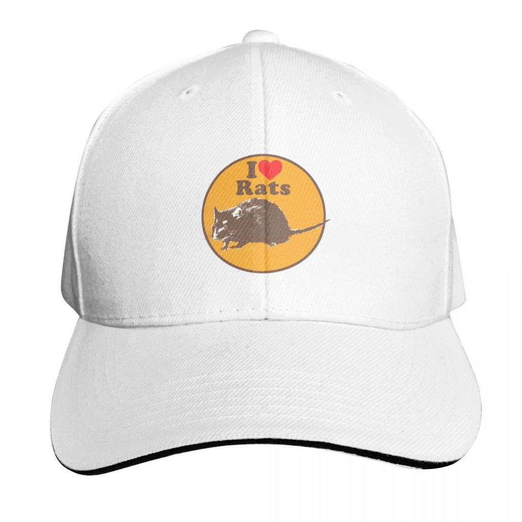 I love Rats design Baseball Cap custom Hat Golf Wear Icon New In The Hat Womens  Unisexs