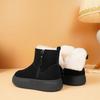 Winter snow boots women's soft leather short boots with fleece and thickened fur integrated flat-bottomed warm and cold-resistant cotton shoes