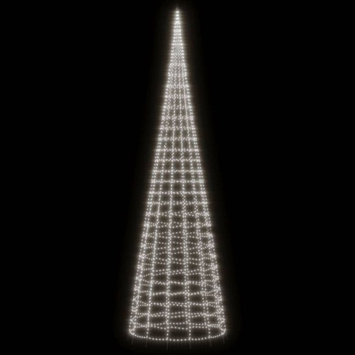 VidaXL LED Christmas Tree On Flagpole 3000 LEDs White 800 Cm, Christmas Decoration, LED Light, Christmas Light 358121