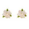 Orecchini a perno a fiore con perla a goccia d'olio dal design di nicchia, orecchini letterari retrò di lusso leggero, orecchini di alta gamma da donna