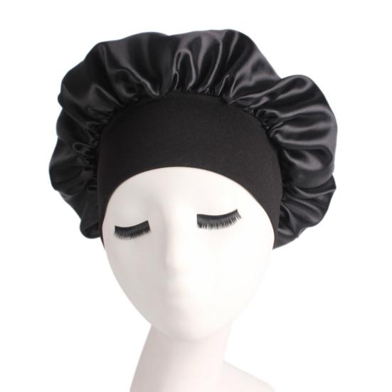 Hair Care Women Wide Band Elastic Satin Bonnet Cap Night Sleep Hat Head Wrap