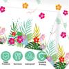 3 Pack Hawaiian Luau Tablecloths for Party Decoration, Hawaii Disposable Plastic Rectangular Table Covers, Aloha Tropical Palm Leaves Table Cloth,