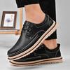 Men's soft leather casual outdoor shoes, waterproof and breathable adult anti-skid shoes, fashionable men's low top sanded leath
