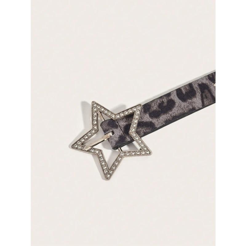 1pc Women's Y2K Star Studded Metal Hollow Star Belt, Suitable For Casual Daily Wear
