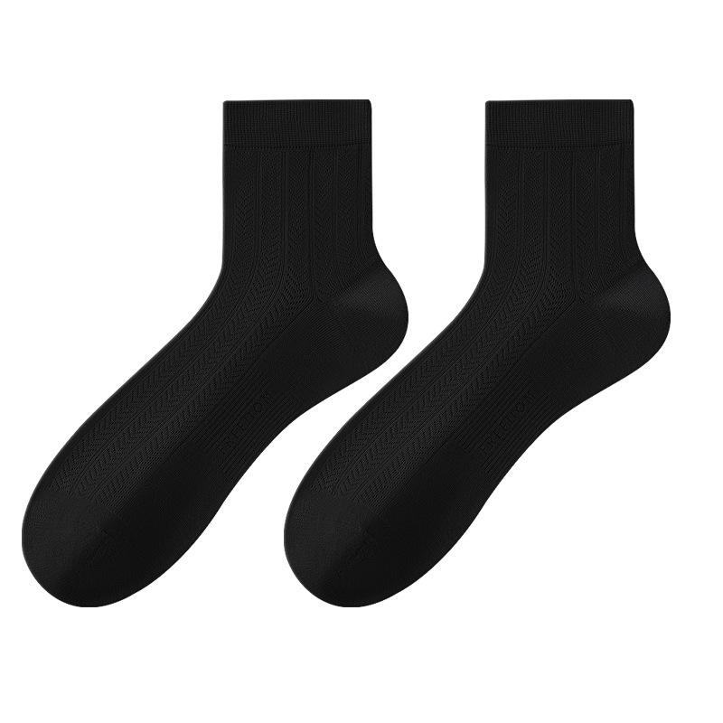 Summer Thin Anti-odor and Sweat-absorbing Men's Socks, Natural Mulberry Silk Short Socks, Simple Short Tube Mesh Breathable Business Socks