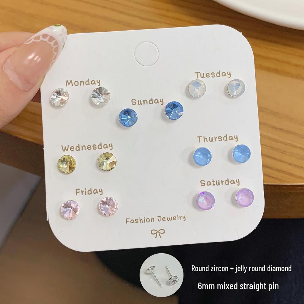 Flashing Millennium Eight-Sided Zircon Rose Ear Studs for Women - Personalized Multi-Faceted Exquisite Design