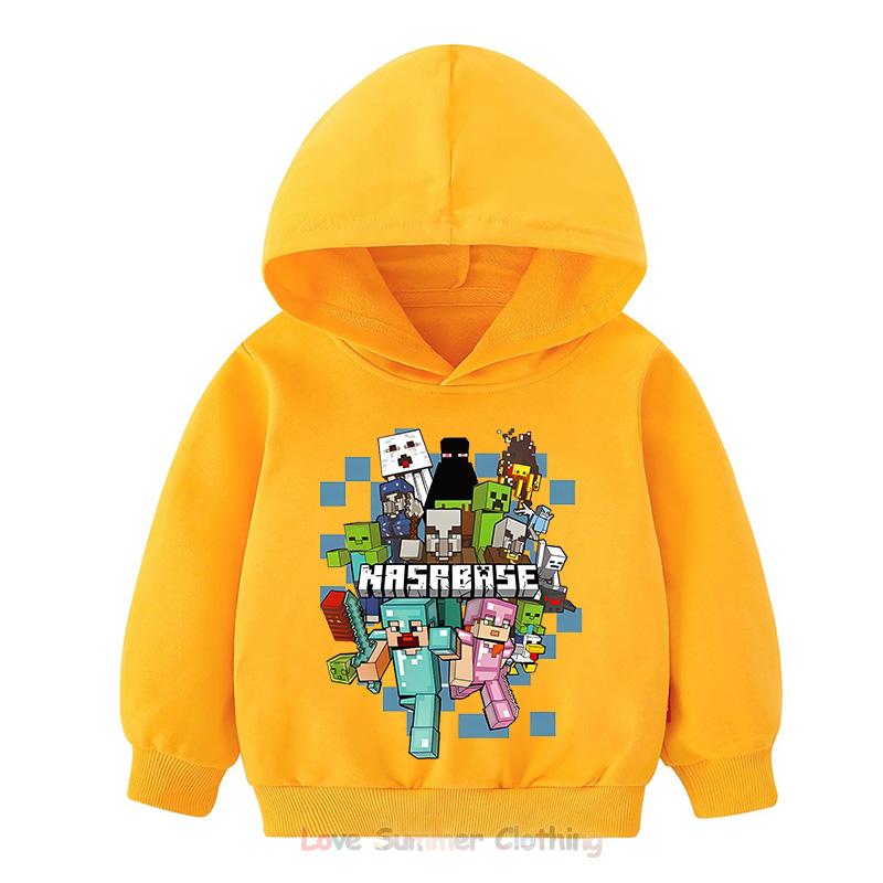 Minecraft Hoodie for Kids HD Print Boyd and Girls Pullover Polyester  Casual Girls Sweatshirt Fall Many Colors Age 4-14