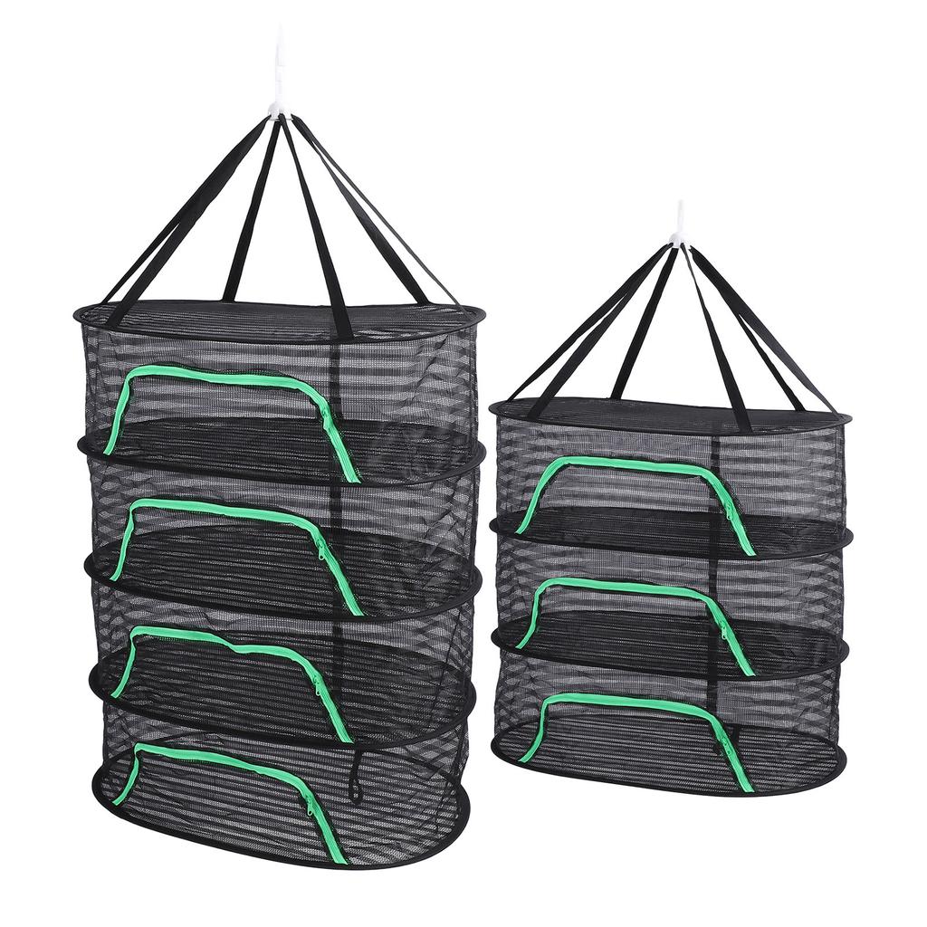 Hanging Drying Mesh with Zipper Breathable Polyester Foldable Hanging Mesh Drying Rack for Fish Vege