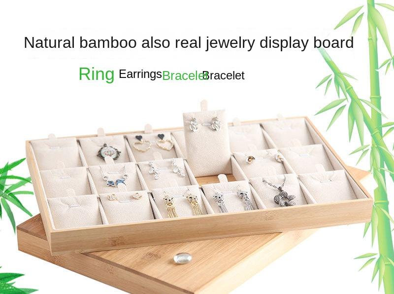 New Bamboo and Wood Jewelry Plate Necklace Pendant Display Plate Bracelet Jade Jewelry Jewelry Storage Box Jewelry Rack