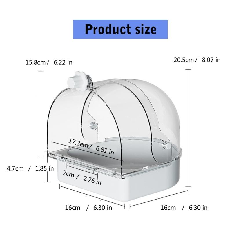 Bath Room Feeders Bird Baths Tub Bowl Breathable Bird Bathtubs Shower Box for Small Pet