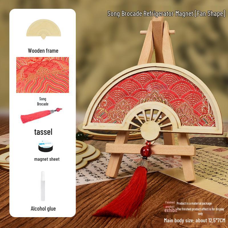 DIY Mother's Day Brocade Magnet Kit - Chinese Style Craft for Team Building