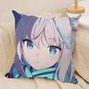 SSunaookami Shiroko Blue Archive Cushion Cover Silky Short Plush Invisible Zipper Dustproof Sofa Pillow Case For Home Decor
